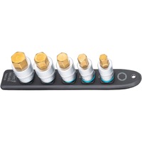 Hazet SmartRail 1/2" juego de llaves de vaso hexagonales internas, 5 piezas, Llave de tubo negro