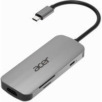 Acer HP.DSCAB.008 base para portátil y replicador de puertos Alámbrico USB 3.2 Gen 2 (3.1 Gen 2) Type-C Plata, Estación de acoplamiento plateado, Alámbrico, USB 3.2 Gen 2 (3.1 Gen 2) Type-C, 100 W, Plata, MicroSD (TransFlash), SD, China