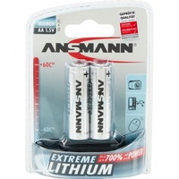 Ansmann Mignon AA/FR6 Batería de un solo uso Alcalino plateado, Batería de un solo uso, Alcalino, 1,5 V, 2 pieza(s), Plata, AA/FR6