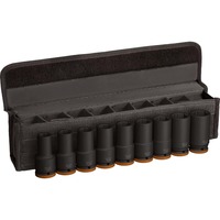 Bosch Juego de dados de impacto PRO 3/4", 9 piezas, Llave de tubo negro