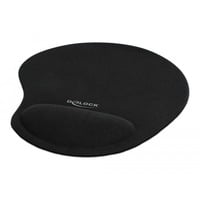 DeLOCK Alfombrilla de ratón ergonómica con reposamuñecas de gel negro