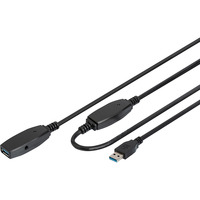 Digitus Cable de extensión USB 3.2 Gen 1 activo, 10 metros, Cable alargador negro