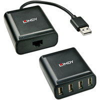 Lindy Extensor USB 2.0 Cat.6 de 4 puertos negro