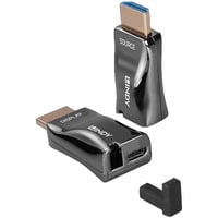 Lindy Extensor dongle HDMI de fibra óptica 4K, Alargador de HDMI 