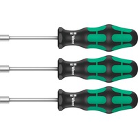 Wera 395 HO/3 Juego de destornilladores con llave de vaso sanitaria negro/Verde