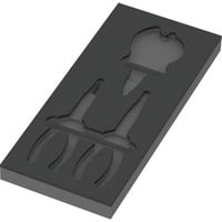Wera 9881 Inserto de espuma para juego de alicates KNIPEX 2, vacío, Depósito negro/Gris