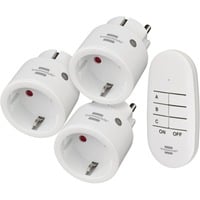 Brennenstuhl Comfort-Line Mini Radio Switching Set 3+1 , Toma de corriente con interruptor blanco