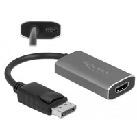 DeLOCK 63118 adaptador de cable de vídeo 0,2 m DisplayPort HDMI tipo A (Estándar) Gris negro/Gris, 0,2 m, DisplayPort, HDMI tipo A (Estándar), Macho, Hembra, Derecho