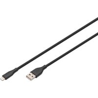 Digitus Cable de silicona USB 2.0 USB-A > Lightning, certificado MFI negro