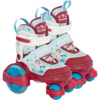 HUDORA Patín de ruedas My First Quad LED Talla 30-33, Patines rojo/Celeste