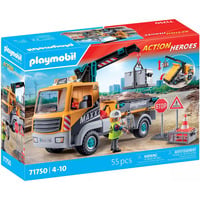 PLAYMOBIL Action Heroes Camión de obra con grúa, Juegos de construcción 