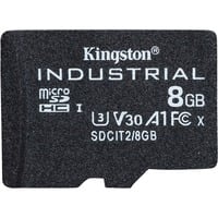 Kingston Tarjeta 8GB microSDHC Industrial C10 A1 pSLC paquete individual sin adaptador, Tarjeta de memoria negro, 8 GB, MicroSDHC, Clase 10, UHS-I, 100 MB/s, 80 MB/s