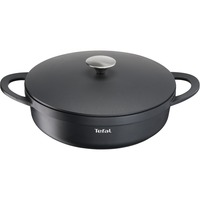Tefal Trattoria E2187234 cacerola Alrededor Negro, Pan negro, Alrededor, Negro, Aluminio, Titanium Extra, Desmontable, Cerámico, Gas, Halógeno, Inducción