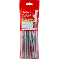 fischer Taco de vástago largo DuoXpand 8x100 FUS, Pasador gris claro/Rojo