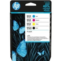 HP Paquete de 4 cartuchos de tinta Original 950 negro y 951 cian/magenta/amarillo Rendimiento estándar, Tinta a base de pigmentos, Tinta a base de pigmentos, 24 ml, 16,5 ml, 4 pieza(s)