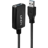 Lindy 43155 cable USB USB 3.2 Gen 1 (3.1 Gen 1) 5 m USB A Negro, Cable alargador negro, 5 m, USB A, USB A, USB 3.2 Gen 1 (3.1 Gen 1), 5 Gbit/s, Negro