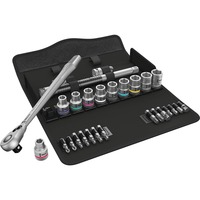 Wera 8100 SC 11 Juego de carraca Zyklop Metal, en pulgadas, 1/2", Kit de herramientas negro/Verde