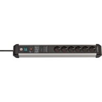 Brennenstuhl Regleta Premium-Protect-Line de 6 tomas negro/Aluminio