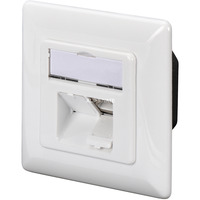 Digitus Toma de datos CAT.6A, superficie, apantallada, 2x RJ-45 LSA, Caja de conexiones blanco