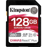 Kingston Canvas React Plus 128 GB SDXC, Tarjeta de memoria negro