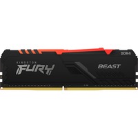 Kingston FURY FURY Beast RGB módulo de memoria 8 GB 1 x 8 GB DDR4 3200 MHz, Memoria RAM negro, 8 GB, 1 x 8 GB, DDR4, 3200 MHz, 288-pin DIMM, Negro
