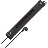 Brennenstuhl Regleta Premium-Line de 6 tomas con 2x USB-C PD, 1x USB-A negro