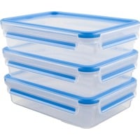 Emsa 515645 recipiente de almacenar comida Rectangular Caja 1,2 L Transparente 3 pieza(s) transparente/Azul, Caja, Rectangular, 1,2 L, Transparente, Polipropileno (PP), Elastómero termoplástico (TPE), Alemania