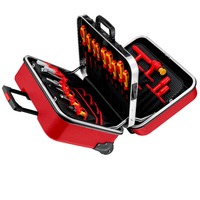KNIPEX Maletín de herramientas "BIG Twin Move RED" Competencia Eléctrica, 42 piezas, Kit de herramientas rojo