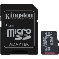 Kingston Industrial 16 GB MicroSDHC UHS-I Clase 10, Tarjeta de memoria negro, 16 GB, MicroSDHC, Clase 10, UHS-I, Class 3 (U3), V30