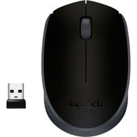 Logitech M171 Ratones, Ratón negro/Gris, Ambidextro, Óptico, RF inalámbrico, 1000 DPI, Gris