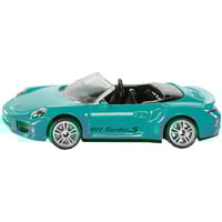 SIKU Porsche 911 Turbo S Cabriolet, Automóvil de construcción turquesa/Negro