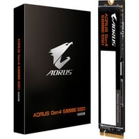 GIGABYTE AORUS Gen4 5000E SSD 500GB M.2 PCI Express 4.0 NVMe 3D TLC NAND, Unidad de estado sólido negro, 500 GB, M.2, 5000 MB/s