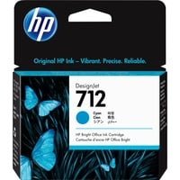 HP Cartucho de Tinta DesignJet 712 cian de 29 ml Rendimiento estándar, Tinta a base de colorante, 27 ml, 1 pieza(s), Pack individual