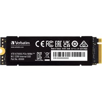 Verbatim Vi7000G 4 TB M.2 PCI Express 4.0 NVMe, Unidad de estado sólido negro, 4 TB, M.2, 7000 MB/s