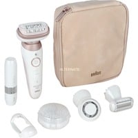 Braun Silk-épil 9 Flex 9-360 3D 40 pinzas Rosa, Blanco, Depiladora blanco/Oro rojo, Rosa, Blanco, 40 pinzas, MicroGrip, 0,5 mm, Batería, Batería integrada