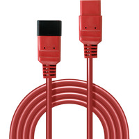 Lindy 30124 cable de transmisión Rojo 2 m C19 acoplador C20 acoplador, Cable alargador rojo, 2 m, C19 acoplador, C20 acoplador, 250 V, 16 A