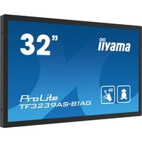 iiyama TF3239AS-B1AG pantalla para PC 80 cm (31.5") 1920 x 1080 Pixeles Full HD LED Pantalla táctil Negro, Pantalla de gran formato negro (mate), 80 cm (31.5"), 1920 x 1080 Pixeles, Full HD, LED, 8 ms, Negro