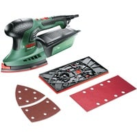 Bosch PSM 200 AES Multilijadora 26000 OPM Negro, Verde, Rojo, Lijadora múltiple verde/Negro, Multilijadora, Velcro, Negro, Verde, Rojo, 6000 OPM, 26000 OPM, 1,8 mm