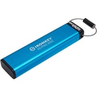 Kingston IronKey Keypad 200C USB-C de 128 GB 200C, FIPS 140-3 nivel 3 AES-256, Lápiz USB FIPS 140-3 nivel 3 AES-256, 128 GB, USB Tipo C, 3.2 Gen 1 (3.1 Gen 1), 280 MB/s, Funda, Azul