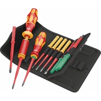 Wera Kraftform Kompakt VDE 16 Torque extra slim 1 Tool Finder, 16 piezas, Destornillador rojo/Amarillo