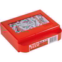 fischer Caja de montaje S 6/8/10, Pasador gris claro/Rojo