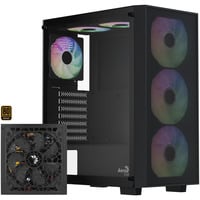 Aerocool B509A Flow-G-BK-v1, con fuente de alimentación Aero 650, Cajas de torre negro