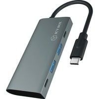 ICY BOX 60709, Hub USB antracita/Negro