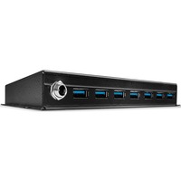 Lindy 43128 hub de interfaz 5000 Mbit/s Negro, Hub USB USB 3.2 Gen 1 (3.1 Gen 1) Type-A, 5000 Mbit/s, Negro, 0,8 m, 185 mm, 75 mm