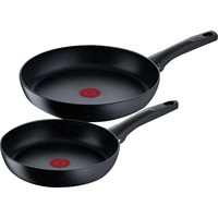 Tefal Set de sartenes Black Stone, 2 piezas, Juego de sartenes negro