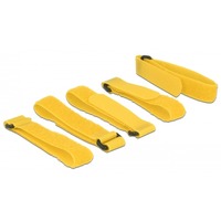 DeLOCK 18708 velcro Amarillo 5 pieza(s), Atacables amarillo, Amarillo, 20 mm, 300 mm, 5 pieza(s)