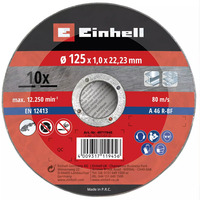 EINHELL Disco de corte fino, Ø 125 x 1,0mm, 10 piezas, Hoja 