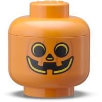 Room Copenhagen LEGO Storage HEAD "Calabaza" mini, Caja de depósito naranja/Negro
