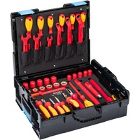Hazet Juego de herramientas 150/39 alto voltaje, aislado de protección VDE, 39 piezas, Kit de herramientas rojo/Amarillo