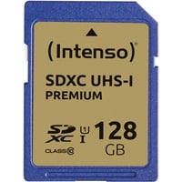 Intenso SDXC 128GB UHS-I Clase 10, Tarjeta de memoria 128 GB, SDXC, Clase 10, UHS-I, 90 MB/s, Class 1 (U1)